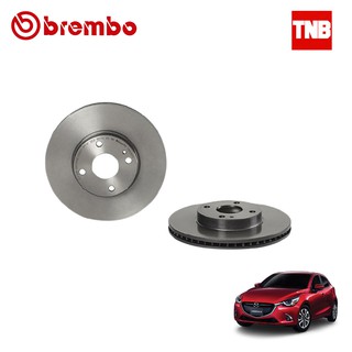 Brembo จานเบรค mazda 2 skyactiv เครื่อง 1.3 1.5, ปี 2014-2018 มาสด้า 2 สกายแอคทีฟ ดีเซล เบนซิน จานเบรก จานเบรครถยนต์