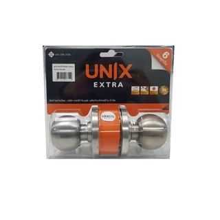 ลูกบิดห้องน้ำ UNIX Locksys หัวกลม  SS ระบบ 6 PIN