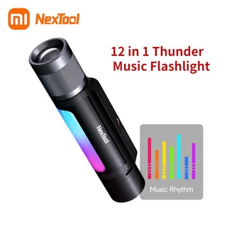 Xiaomi Youpin Nextool 12 In 1 ไฟฉายเพลงธันเดอร์ ลําโพงกันน้ํา USB-C พาวเวอร์แบงค์ พร้อมปิ๊กอัพ เปิดใช้งานด้วยเสียง ไฟ RGB เพลง ไฟจังหวะ SJ1533