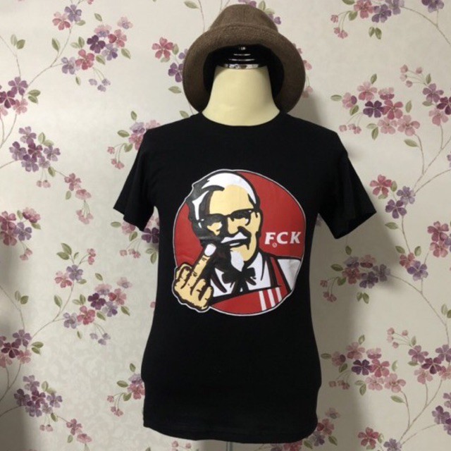 เสื้อยืดแฟชั่น ลาย FCK พิมพ์ลายนูนงานสกรีนสวย ผ้าคอตตอนแท้ 100% ราคาถูก