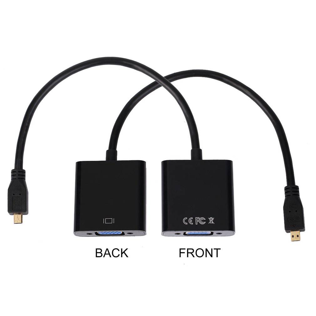 1080p Microhdmi Micro HDMI เป็น VGA หญิงวิดีโอสายเคเบิลอะแดปเตอร์แปลงสําหรับ Raspberry Pi/Ultrabook/แท็บเล็ต 1920x1200 - รูปที่ 2