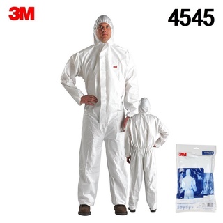 3M Protective Coverall 4545 (M L XL) ชุดป้องกันฝุ่น เชื้อโรคและสารเคมี EN 14126