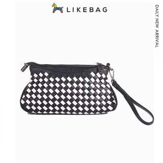 Likebag ข้อเสนอพิเศษใหม่ทอกระเป๋าหลายช่องสุภาพสตรีคลัทช์แฟชั่นทอกระเป๋าสะพายข้าง