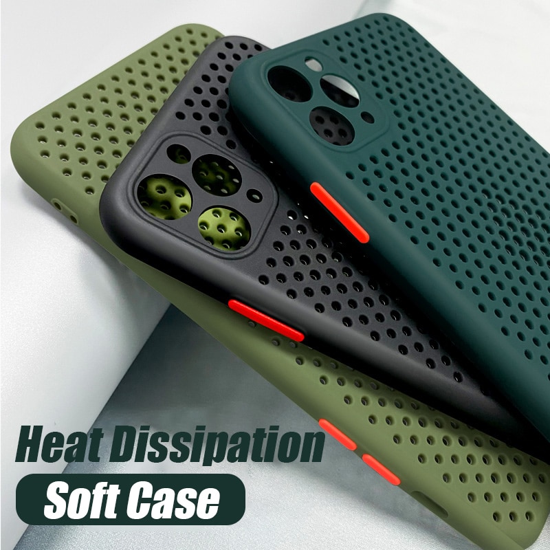 เคสโทรศัพท์ซิลิโคนแบบบางพิเศษระบายความร้อนสําหรับ Iphone 11 Pro X Xr Xs Max Se 2020 7 8 Plus 6 6s