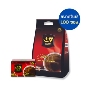 ขนาดใหม่ ! กาแฟดำ 2 กรัม 100 ซอง X 2 ถุง  (รวม 200 ซอง) G7 Black instant coffee 200G.(2G X 100 Sachet)