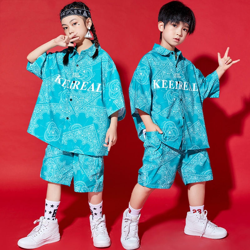 Pinx ชุดสตรีทแดนซ์สำหรับเด็กเสื้อทรงหลวมสำหรับฤดูร้อนสำหรับเด็กผู้ชาย Hiphop สตรีทแฟชั่นสตรีทฮิปฮอปชุดเต้นรำชุดการแสด