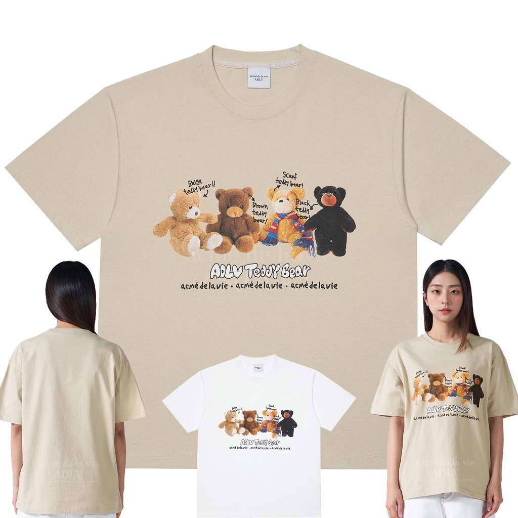 100% authentic ADLV T-SHIRT (graphic - TEDDY BEAR DOLL FRIENDS)