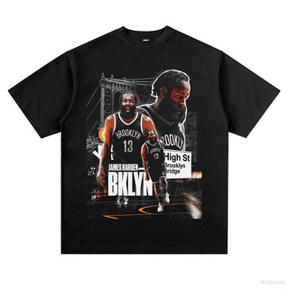 เสื้อยืดคอกลม แขนสั้น พิมพ์ลาย Jason NBA Nets Harden Fan สไตล์วินเทจ แนวสตรีท ใส่เทรนนิ่ง