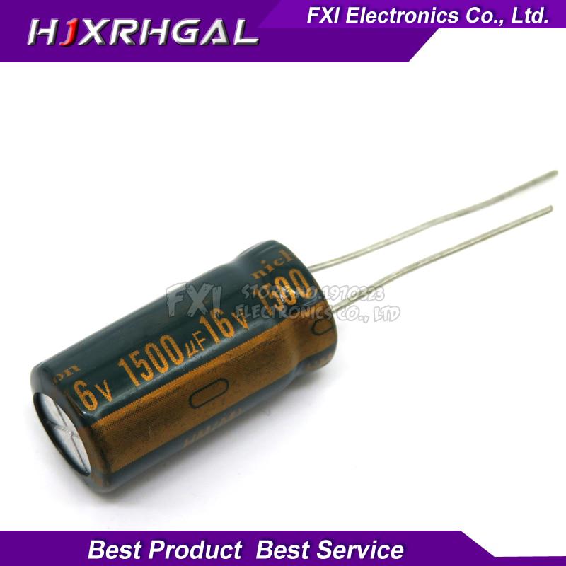 10PCS  16V1500UF 10*20mm 1500UF 16V 10*20 Electrolytic capacitor New original