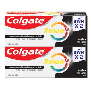 ( 150 กรัม 4 หลอด )  Colgate คอลเกต ยาสีฟัน โททอล ชาร์โคล ดีพ คลีน