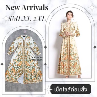 🔘เช็คSIZEก่อน🔘ชุดเดรสยาว Dress ชุดแซก แม็กซี่เดรส เดรสงานป้าย เดรสยาวสวยๆ ชุดเดรสยาวออกงาน เดรสแขนยาว เดรสยาวสีขาวลายดอก