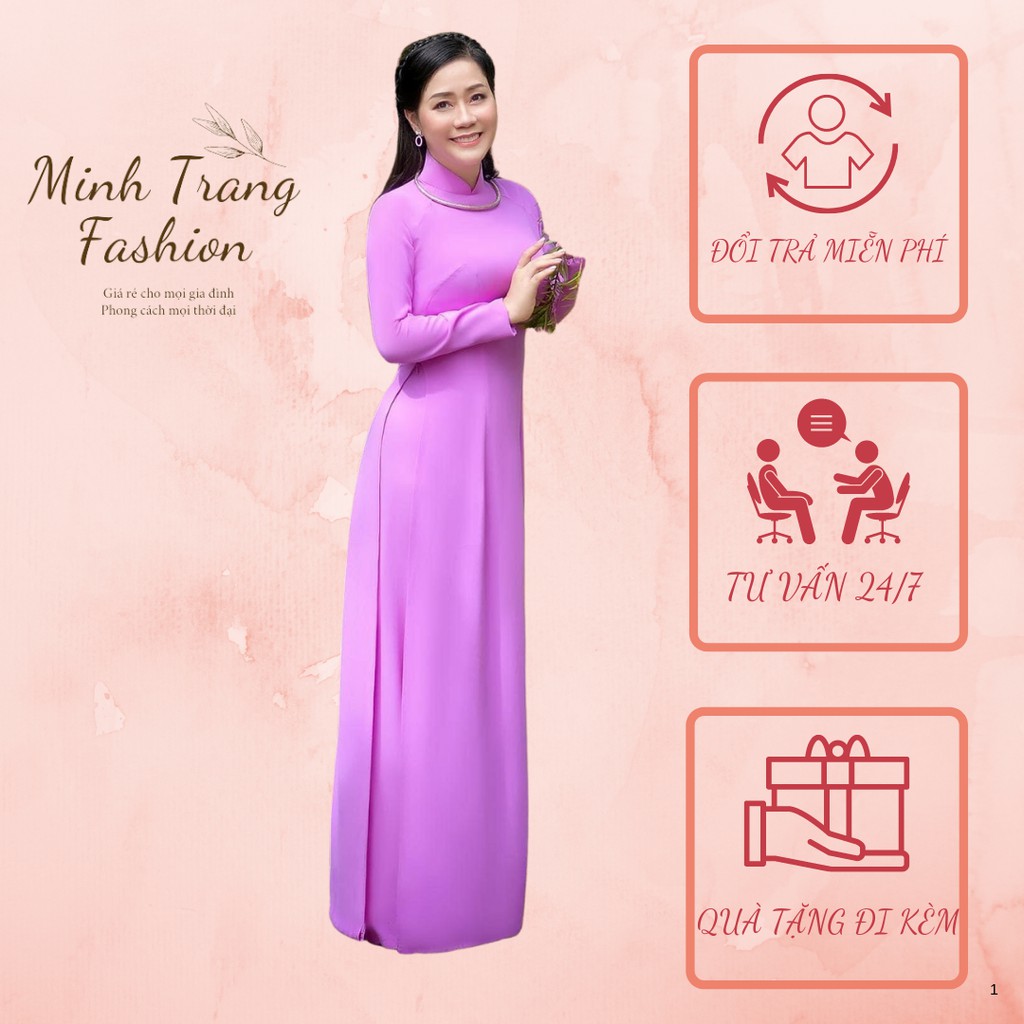 Ao dai ธรรมดาพร้อมกางเกงสีเดียวกัน_ผ้าไหมคุณภาพสูง ao dai_LT675