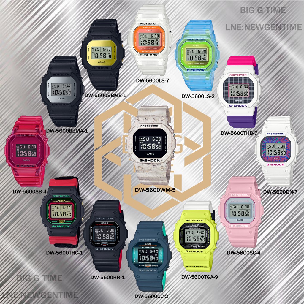 นาฬิกา Casio G-Shock DW-5600 Series รุ่น DW-5600SB/BBMA/BBMB/LS/THC/HR/WM/THB/CC/THA ของแท้ รับประกั