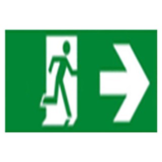 EMERGENCY EXIT SIGN DELIGHT GLA1 PERSON THROUGH DOORWAY RIGHT ARROW แผ่นป้ายทางออกฉุกเฉิน เลี้ยวขวา DELIGHT GLA1 ไฟฉุกเฉ