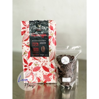 Valrhona Guajana 70% ขนาด 100 g / 300 g / 500 g Dark Chocolate Couverture เวโรน่า 70% ดาร์กช็อคโกแลตแท้