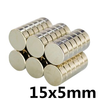 5ชิ้น แม่เหล็กแรงสูง 15x5มิล กลมแบน 15*5มิล Neodymium Magnet 15*5mm แม่เหล็ก นีโอไดเมียม ขนาด 15x5mm แม่เหล็ก 15mm x 5mm