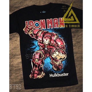 Tee ℗●  BT 52 Ironman Hulkbuster เสื้อยืด สีดำ BT Black Timber T-Shirt ผ้าคอตตอน สกรีนลายแน่น S M L XL XXL