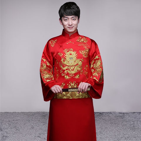 Wu Qilun Same Style Xiuhe Clothing Men's Chinese Wedding Dress Ancient Costume Clothes Groom Tang Suit #1