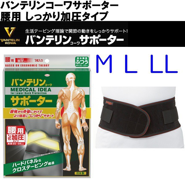 (สีดำ) KOWA VANTELIN Supporter Lower Back อุปกรณ์พยุงหลัง จากญี่ปุ่น Size M L LL พยุงหลังส่วนล่าง