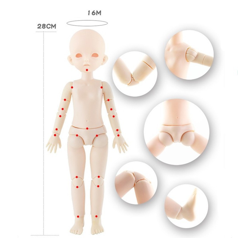 1/6 Bjd Doll 28cm Baby Doll Toys 22 Moveable Jointed Dolls Normal Skin Nude Body DIY Without Makeup for Girl Toys Gift