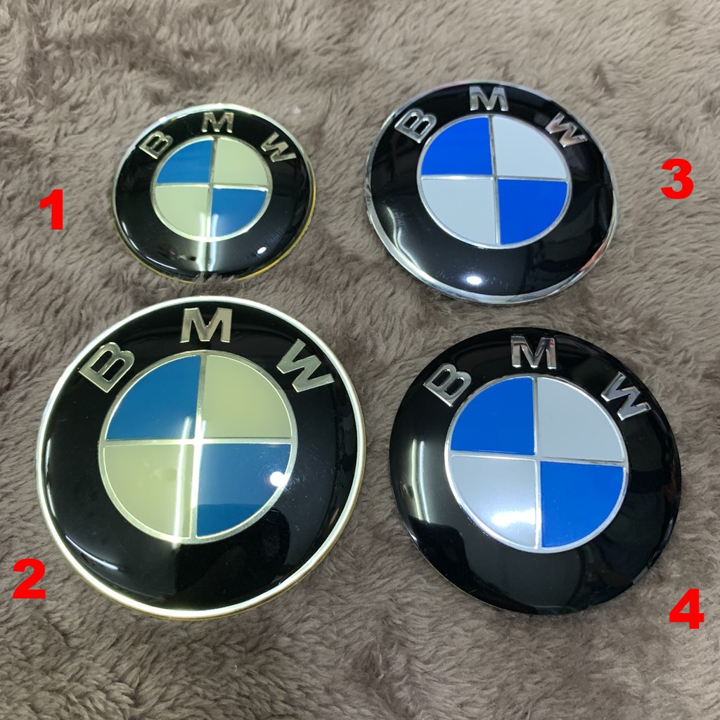 BM สติ๊กเกอร์ ตรา อลูมิเนียม อะคริลิค กลม นูน sticker ล้อรถ ดุมล้อ พวงมาลัย ฟ้า ขาว เหลือง บีเอ็มดับบิว logo โลโก้