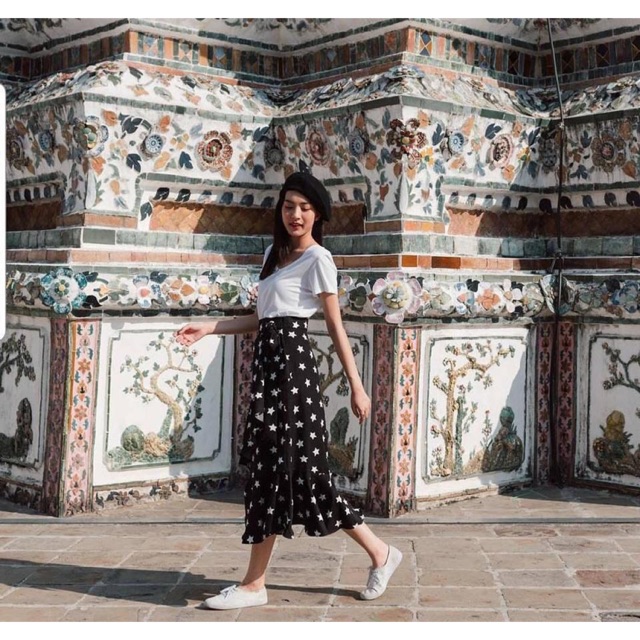 P536 ชุดเซท เสื้อกระโปรง ดาว ป้าย valley girl ของใหม่ size S