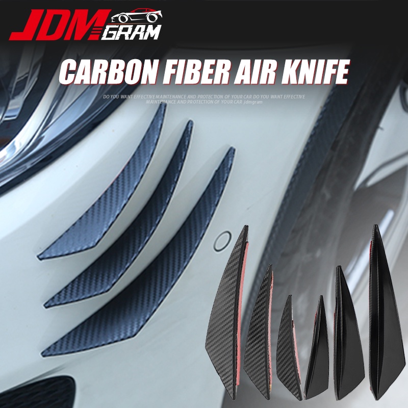 JDMGRAM คาร์บอนไฟเบอร์กันชนรถป้องกัน 4PC 6PC Universal Auto ABS Splitter Body สปอยเลอร์ Air มีดแถบป้องกันความปลอดภัยอะไหล่อุปกรณ์ตกแต่งภายในรถยนต์