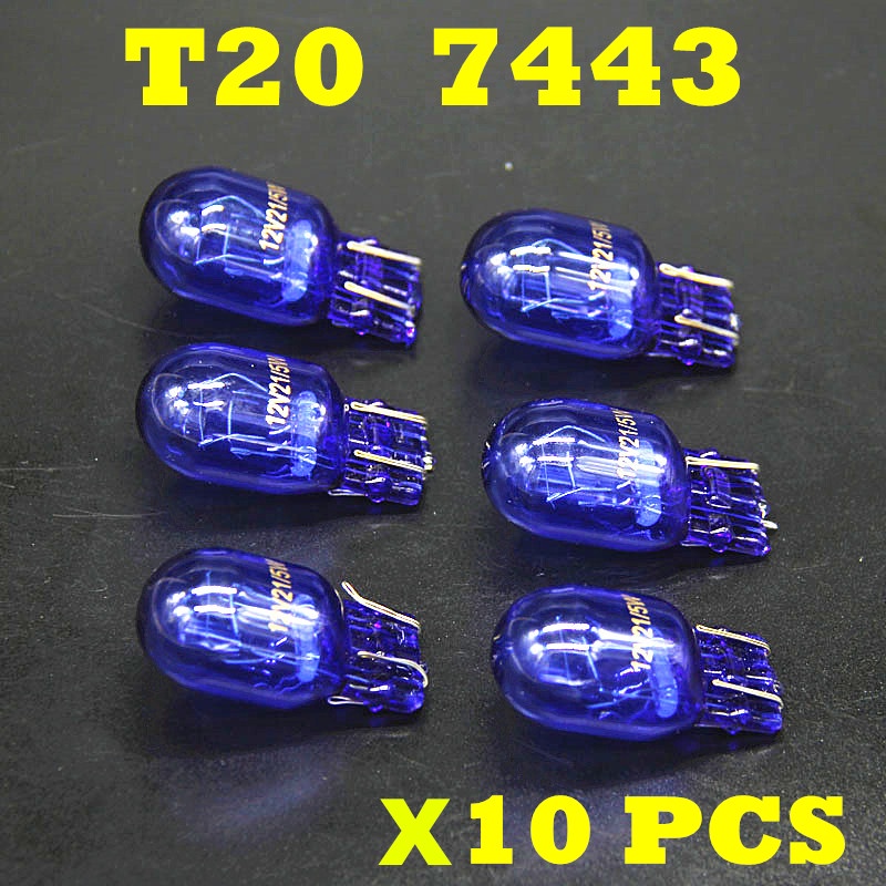 580 7443 W21/5W XENON T20 Natural Blue Glass 12V 21/5W W3x16q Double Filament Super White Car Bulb