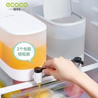 Ecoco ขวดน้ําเย็น พร้อมก๊อกน้ํา ขนาดใหญ่ ทนความร้อนสูง ของใช้ในครัวเรือน สําหรับใส่เครื่องดื่ม น้ําผลไม้ ชา น้ําเย็น