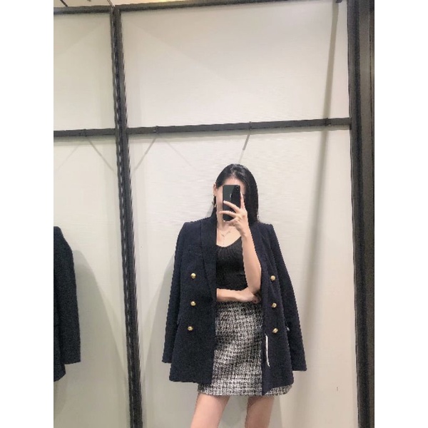 พร้อมส่ง เสื้อสูทผ้าทอสีดำ T104