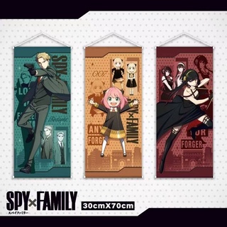 โปสเตอร์ผ้าใบ พิมพ์ลายอนิเมะ SPY X FAMILY Scroll Loid Forger Yor Forger Anya Forger HD สําหรับแขวนตกแต่งผนัง