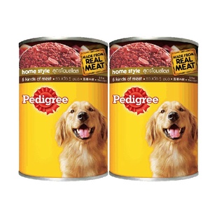 เพดดิกรี อาหารสุนัขโต รสรวมเนื้อ 5 ชนิด 700 กรัม X 2 กระป๋อง อาหารสุนัข Pedigree Dog Food Adult Beef 700 g x 2