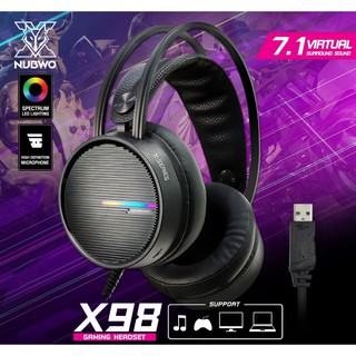 หูฟังเกมมิ่ง 7.1 NUBWO X98 หูฟังคอม Gaming headset USB Surround 7.1 รับประกัน 2 ปี