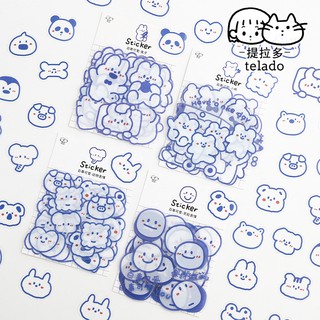 สติกเกอร์ซอง Blue Line 💙 กันน้ำ PET DIY Sticker Stickers Pocket สติ๊กเกอร์ ไดคัท mimisplan