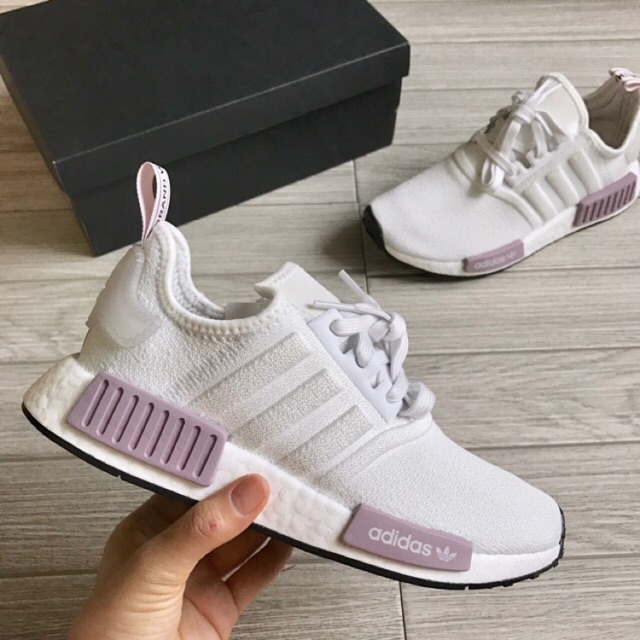 Adidas NMD R1 White/Purple "White Orchid" สีขาวปลั๊กม่วง ⚪️💜