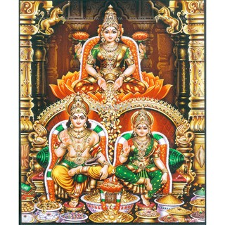 Hindu gods Lakshmi Kuberan ภาพจิตรกรรมบนผ้าใบ สําหรับติดตกแต่งผนังบ้าน