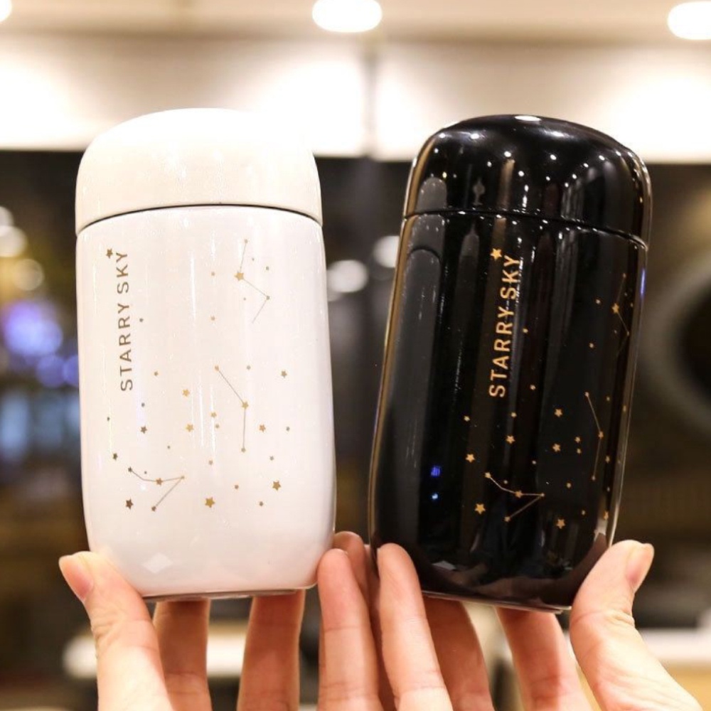 มินิน่ารักแก้วนางสาว 200ML Starry sky thermos cup โล่งเล็กเครือข่ายใหม่ Star เด็กกระเป๋าพกพาถ้วยถ้วยสร้างสรรค์