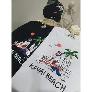 Oversized เสื้อยืดโอเวอร์ไซส์ลายKauai Beach