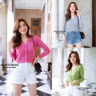 Gi-ants​ เสื้อคลุมกระดุมหน้าแขนยาว ตัวสั้น​ CARDIGAN_NISTA​