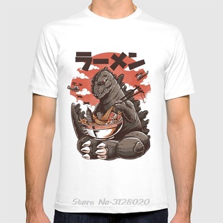 1t6a 【พร้อมส่ง】Kaiju &amp;#39; s Ramen เสื้อยืด ผ้าฝ้าย พิมพ์ลายอนิเมะมอนสเตอร์ สไตล์ญี่ปุ่น ย้อนยุค วินเทจ สําหรับผู้ชายสาม