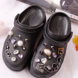 ชุดหมุดไข่มุก พลอยเทียม เครื่องประดับ หมุดย้ํา สําหรับตกแต่งรองเท้า Crocs Jibitz สําหรับผู้ชาย ผู้หญิง DIY