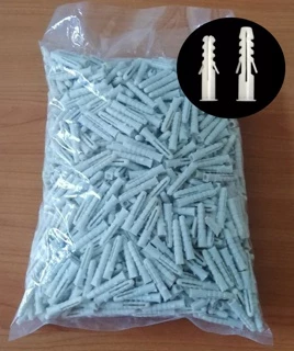 พุกพลาสติก พุ๊กพลาสติก พุกยึดติดผนัง เบอร์ 6,7,8 Wall plug (1กิโล) ใช้กับผนังปูน เหนียว ไม่แตกง่าย