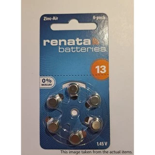 ถ่านเครื่องช่วยฟัง Renata A13 (PR48) แบตเตอรี่เครื่องช่วยฟัง ถ่านใส่เครื่องช่วยฟัง ถ่านหูฟัง ถ่านเบอร์13 แท้100%