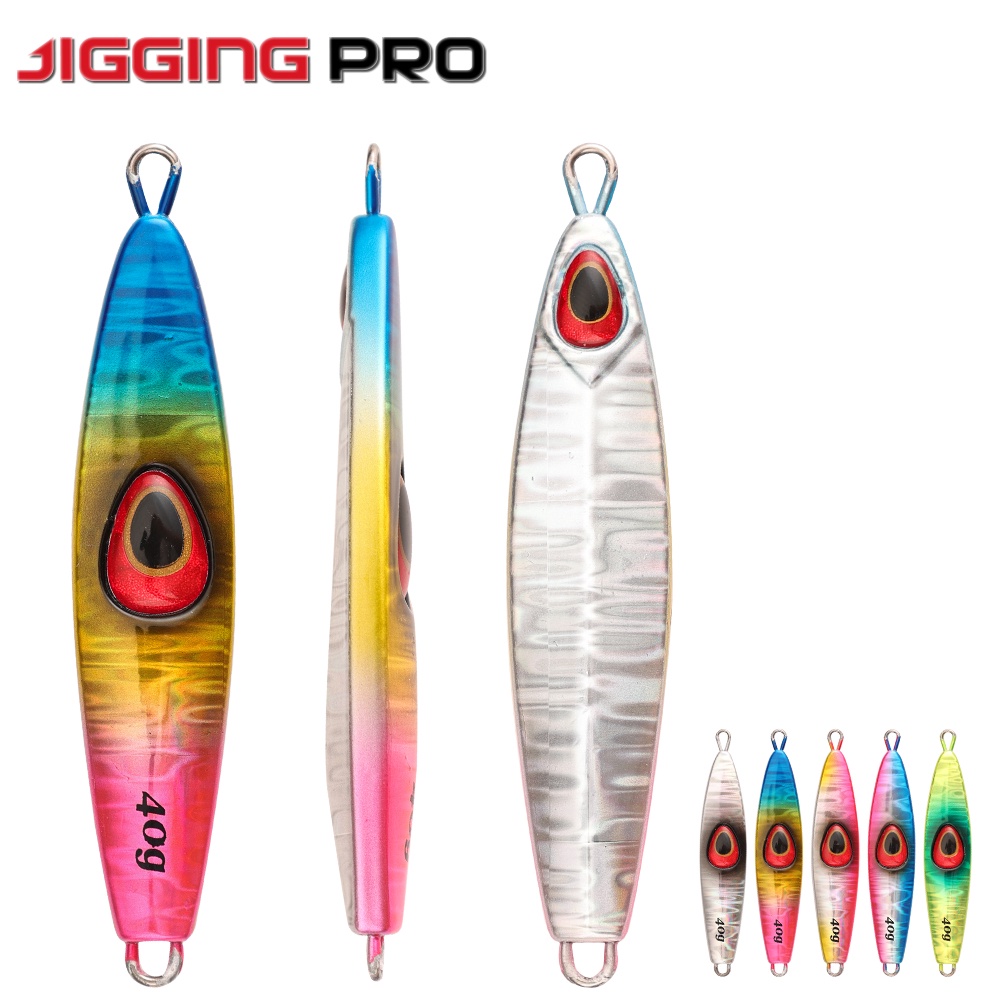 Jiggingpro ช้า Jig 40g 60g 80g ตกปลา Jigs ตะกั่ว Jigging Lure น้ําเค็มช้า Pitch Jig สําหรับทูน่า