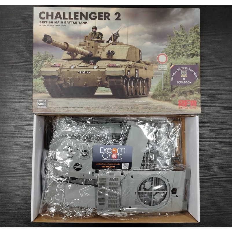 RFM 5062 1/35 British main battle tank Challenger 2 w/workable track links (โมเดลรถถัง Model DreamCr