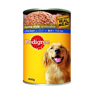 🔥The Best!! เพดดิกรี อาหารสุนัขโต รสไก่ แบบกระป๋อง 400 กรัม X 4 กระป๋อง Pedigree Dog Food Adult Chicken Can 400 g x 4