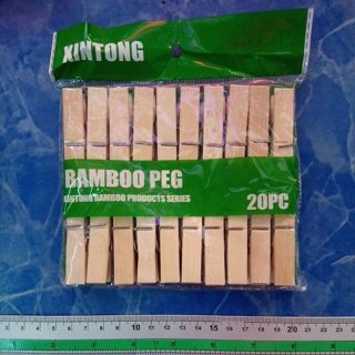 ไม้หนีบ ไม้ไผ่ Bamboo Peg ไม้หนีบผ้า ตกแต่ง​ DIY (20ตัว/แพค)​