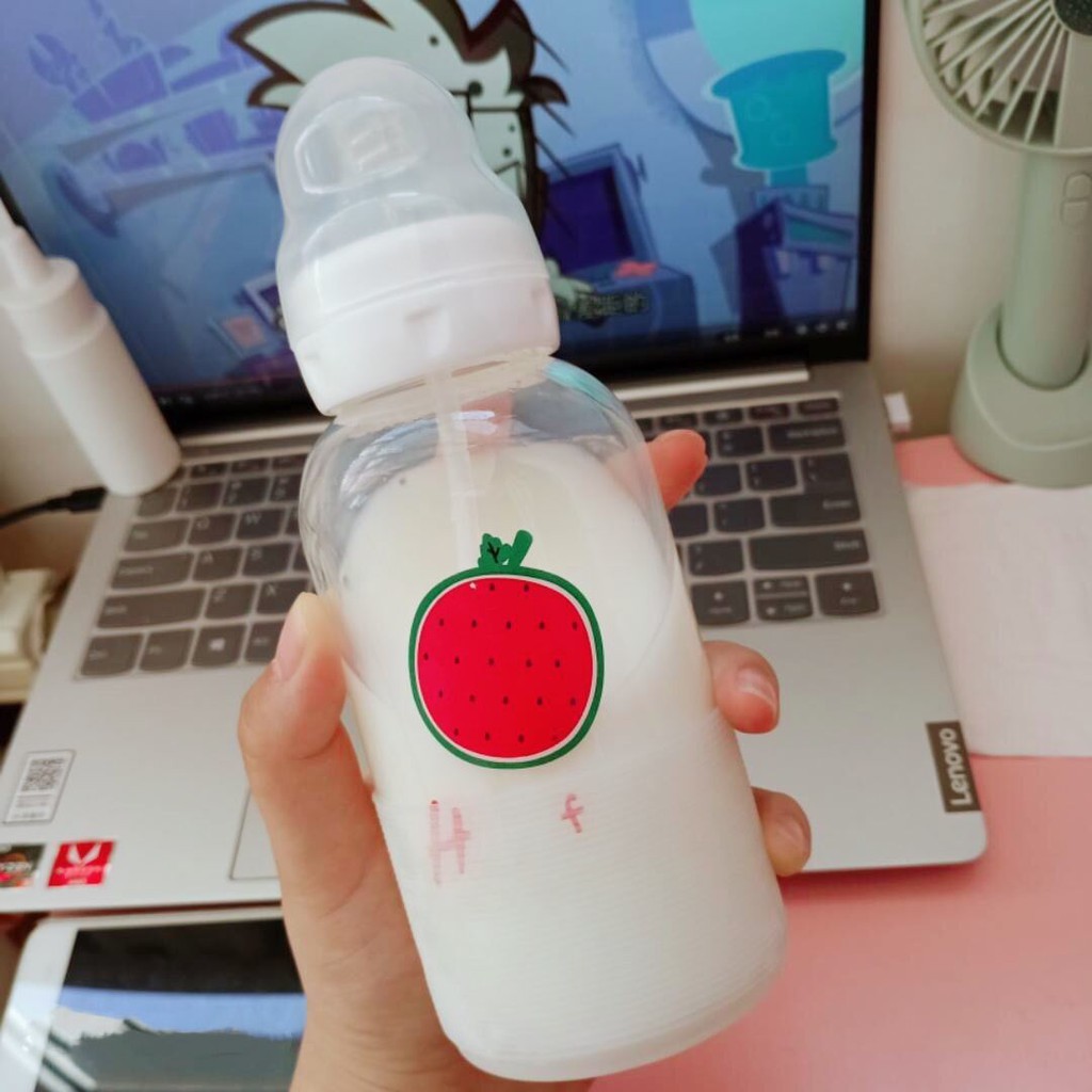 ۞✢✕แก้วน้ำขวดนมเกาหลีน่ารักผู้ใหญ่สร้างสรรค์ แก้วบุคลิกภาพ แก้ว นักเรียนหญิงเกาหลี แบบพกพา ถ้วย Quick Cup