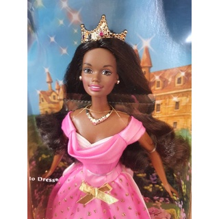 **กล่องไม่สวย** Vintage Mattel Princess Barbie Doll African American 1997 Royal Princess 22892