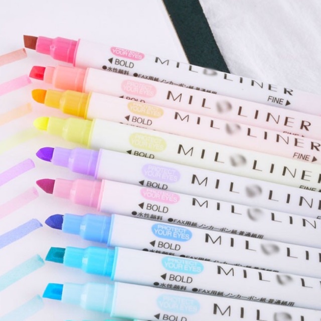 ปากกาไฮไลต์สองด้าน Mildliner highlights 12สี 🌈 1set12สี ราคา150บาท